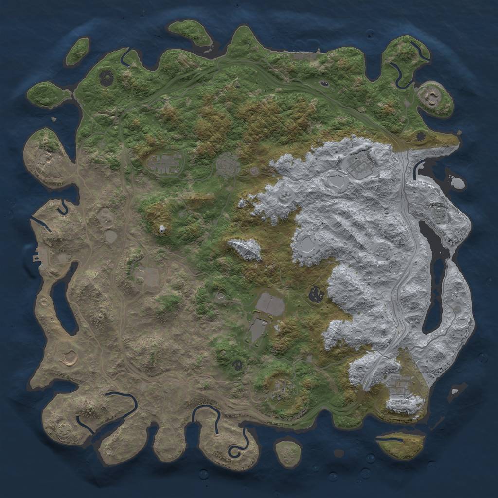 Rust Map: Procedural Map, Size: 4800, Seed: 1646520508, 19 Monuments