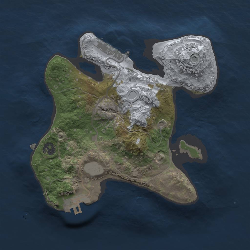 Rust Map: Procedural Map, Size: 2000, Seed: 172482395, 5 Monuments