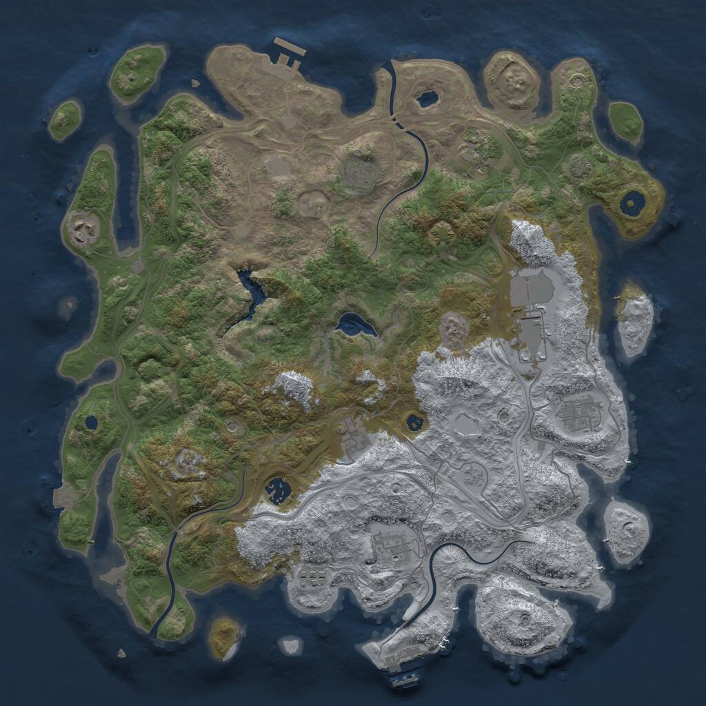 Rust Map: Procedural Map, Size: 4250, Seed: 1470056027, 15 Monuments