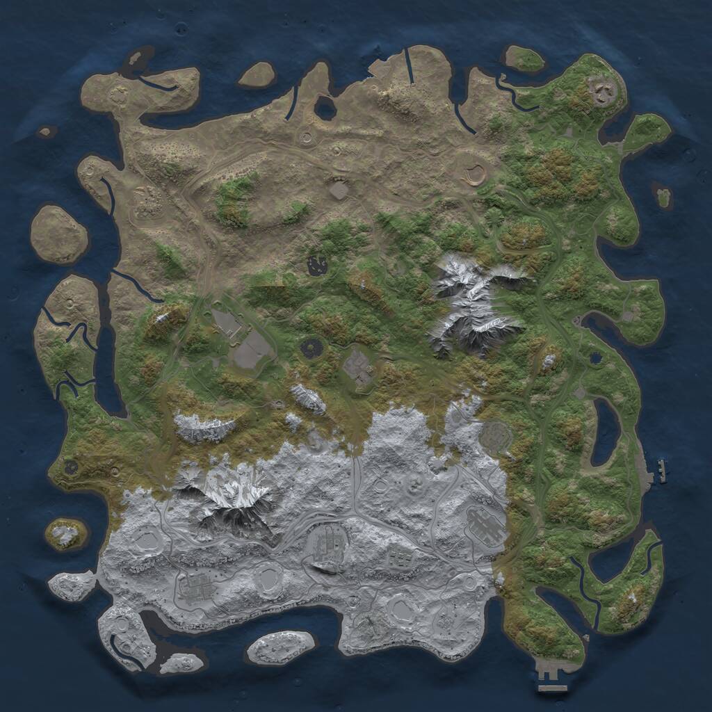 Rust Map: Procedural Map, Size: 5000, Seed: 249839437, 17 Monuments