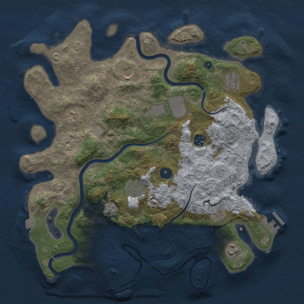 Rust Map: Procedural Map, Size: 3800, Seed: 785432, 15 Monuments