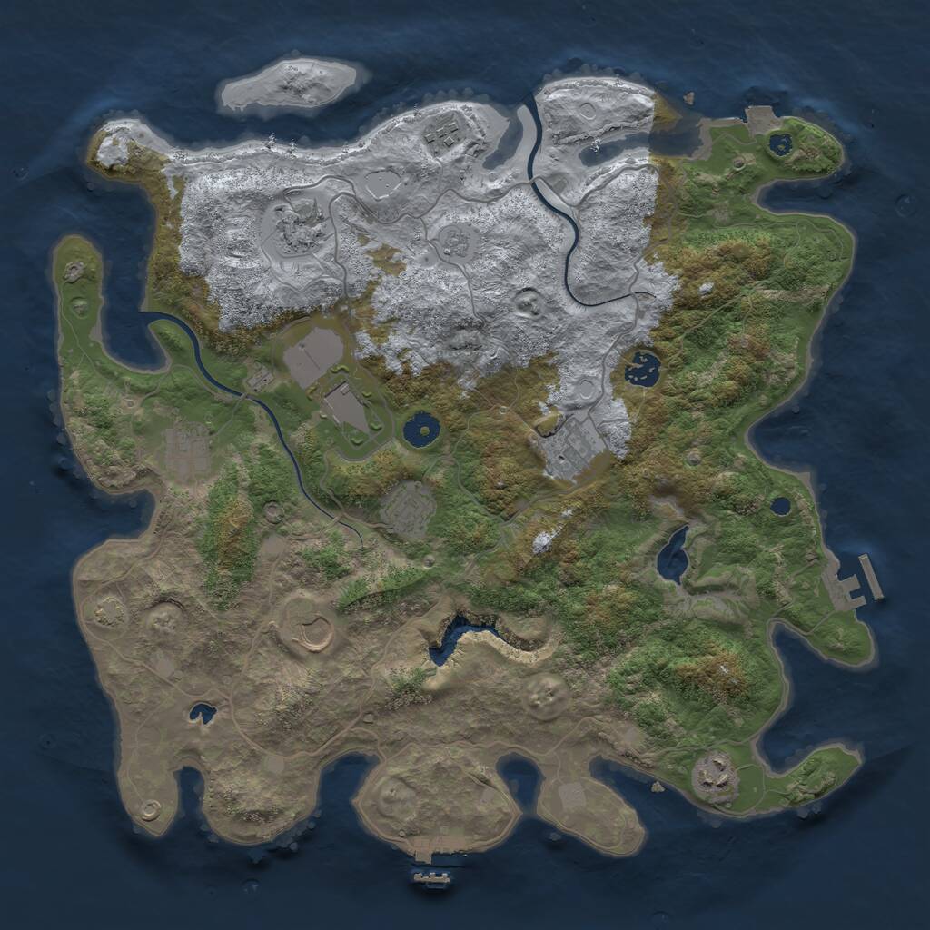 Rust Map: Procedural Map, Size: 4000, Seed: 316572296, 14 Monuments