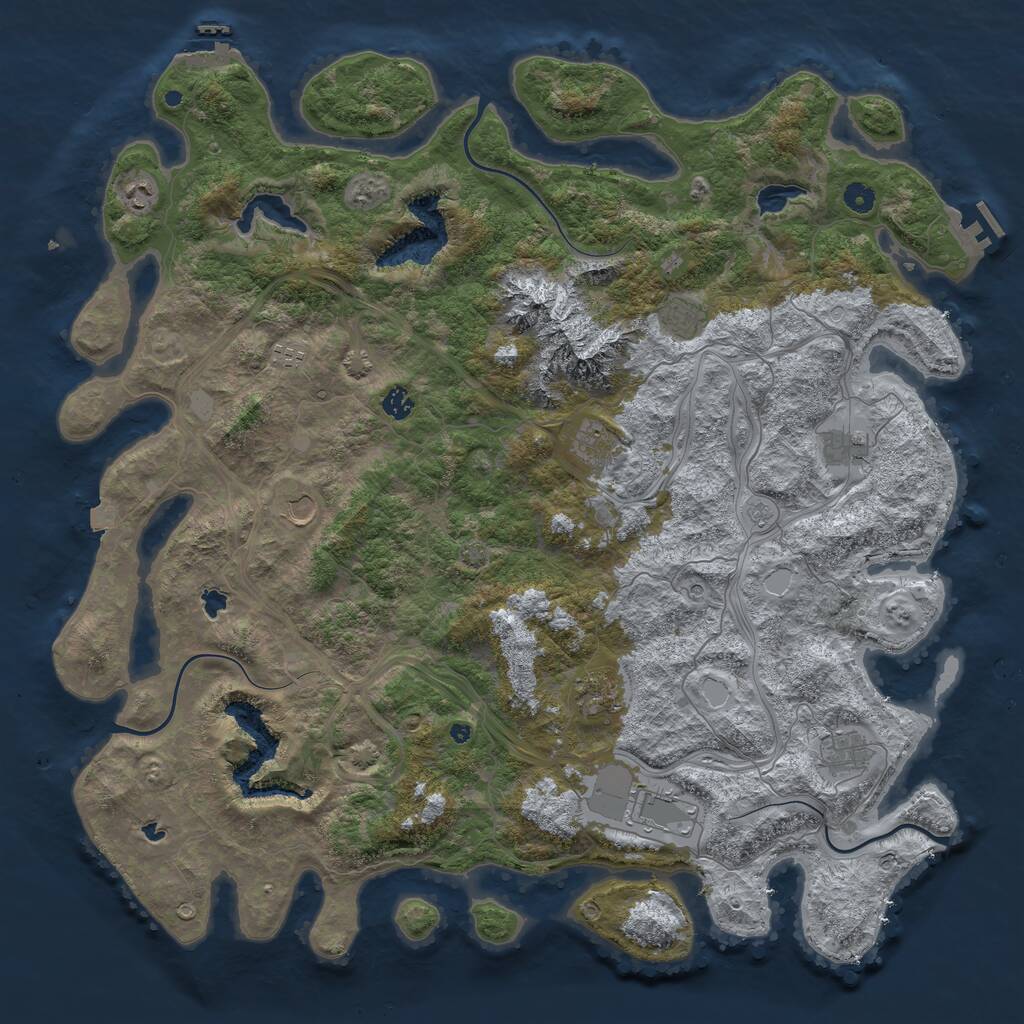 Rust Map: Procedural Map, Size: 5000, Seed: 257113694, 16 Monuments