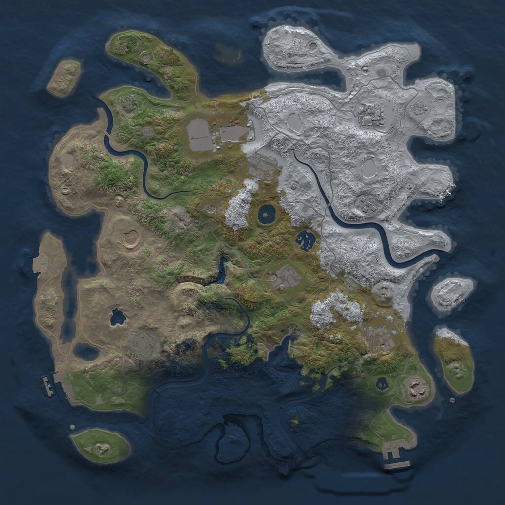 Rust Map: Procedural Map, Size: 4000, Seed: 1762732343, 16 Monuments