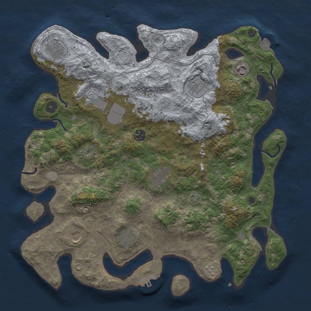 Rust Map: Procedural Map, Size: 4000, Seed: 11211, 17 Monuments