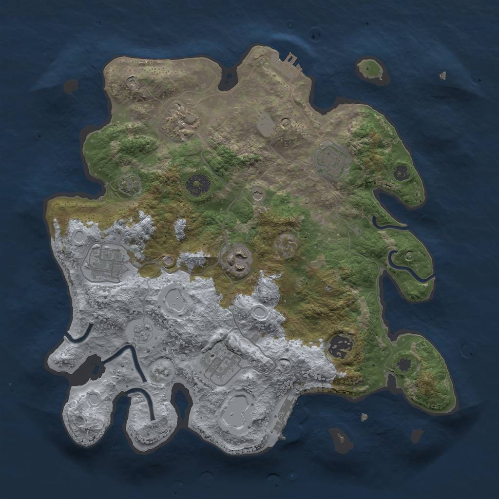 Rust Map: Procedural Map, Size: 3250, Seed: 1868568794, 14 Monuments