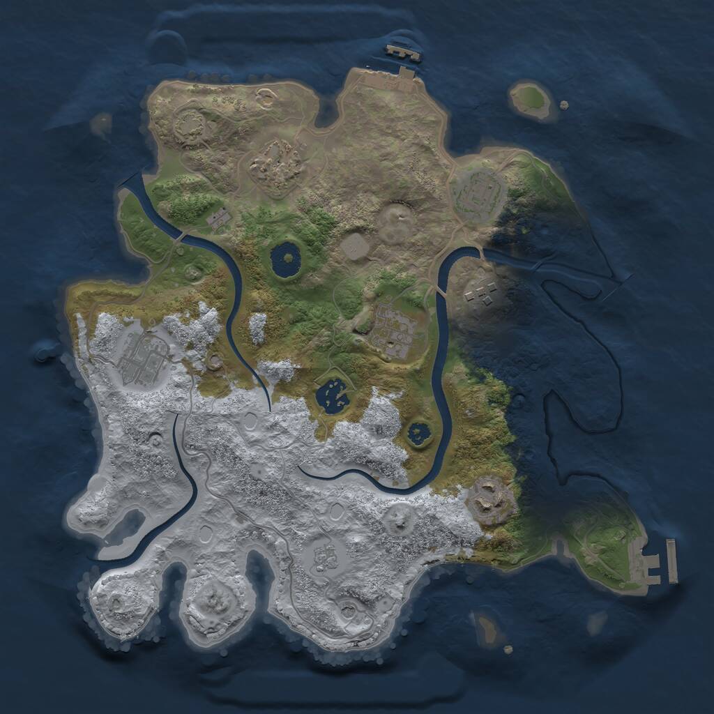 Rust Map: Procedural Map, Size: 3250, Seed: 1868568794, 13 Monuments