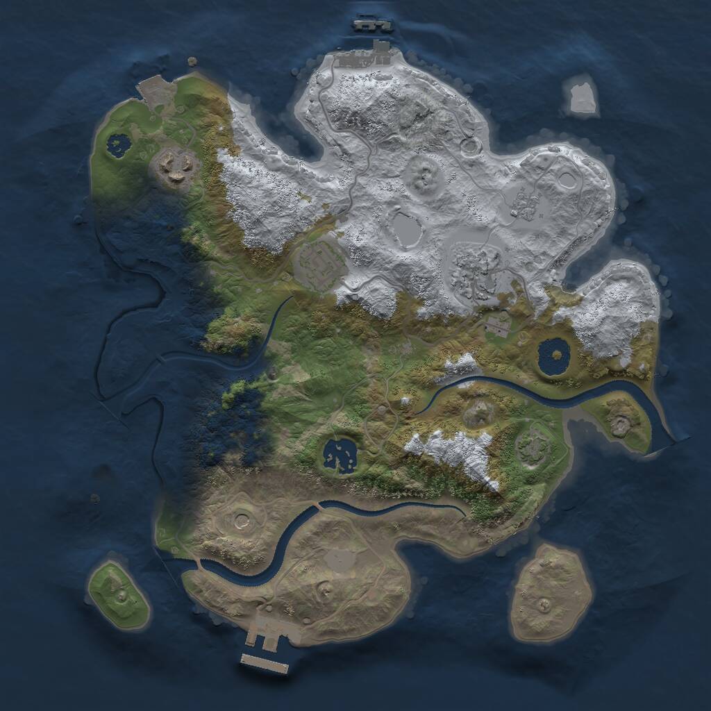Rust Map: Procedural Map, Size: 3000, Seed: 336548456, 10 Monuments