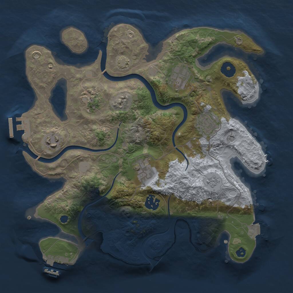 Rust Map: Procedural Map, Size: 3000, Seed: 1427221909, 12 Monuments