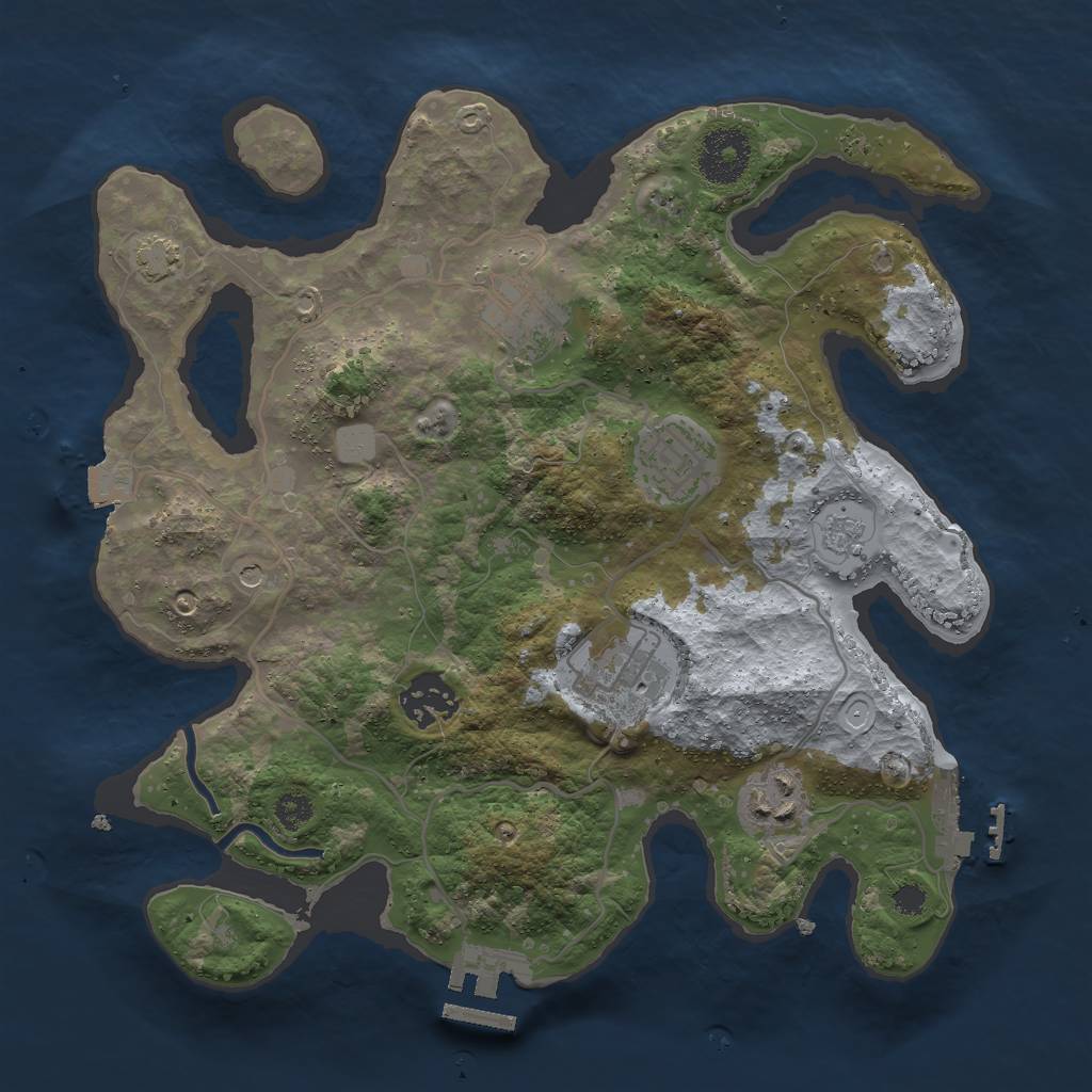 Rust Map: Procedural Map, Size: 3000, Seed: 1427221909, 13 Monuments