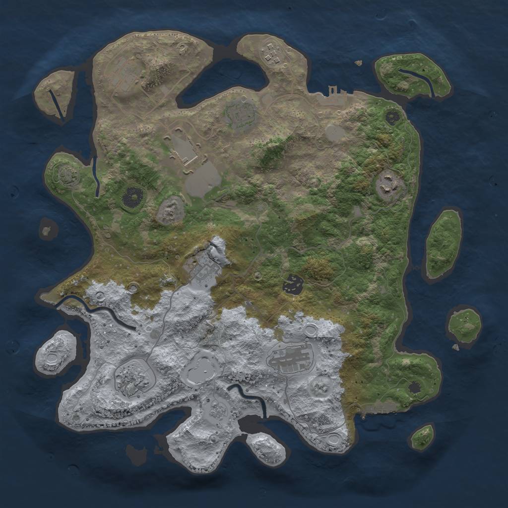 Rust Map: Procedural Map, Size: 3700, Seed: 1657028018, 16 Monuments