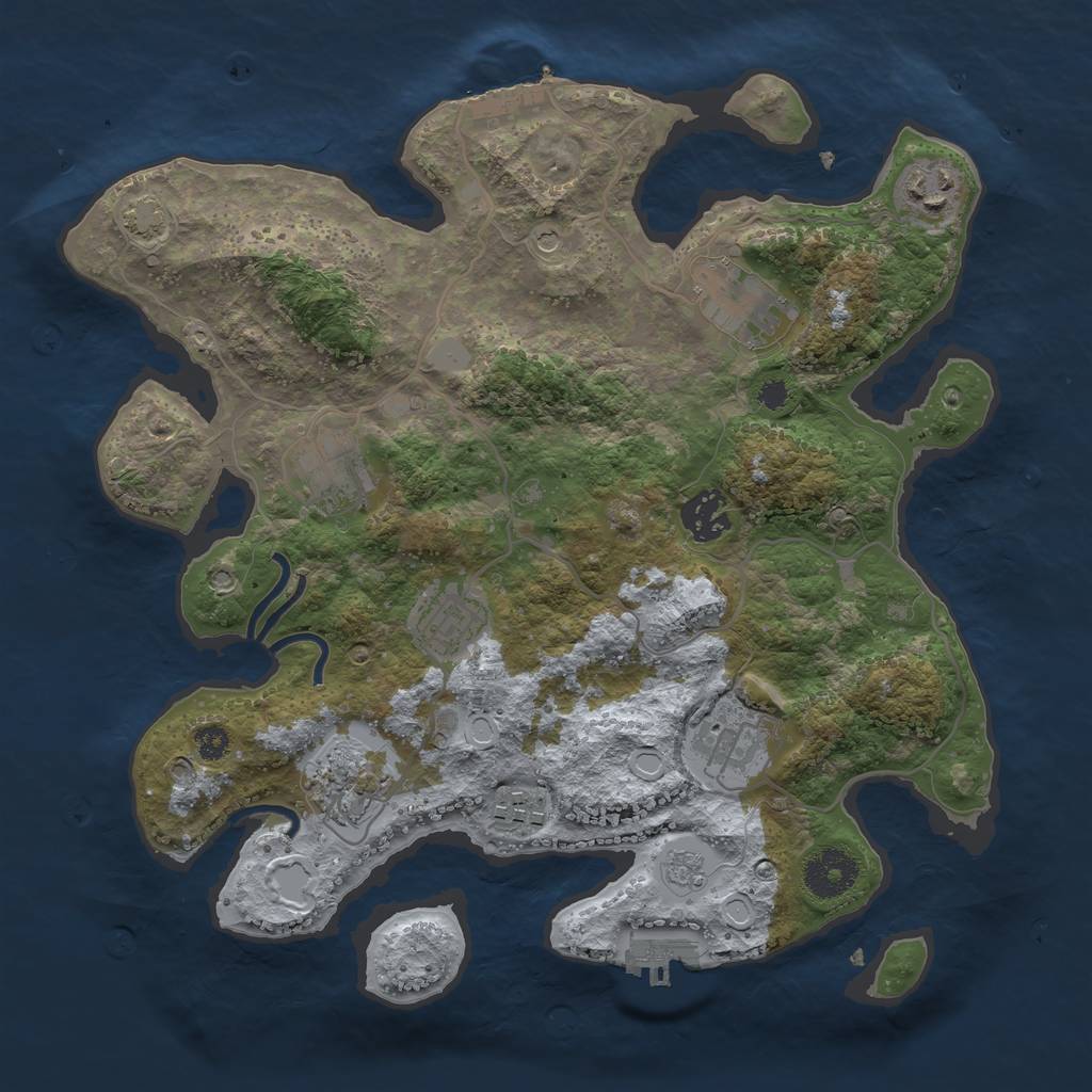 Rust Map: Procedural Map, Size: 3250, Seed: 1931927812, 16 Monuments