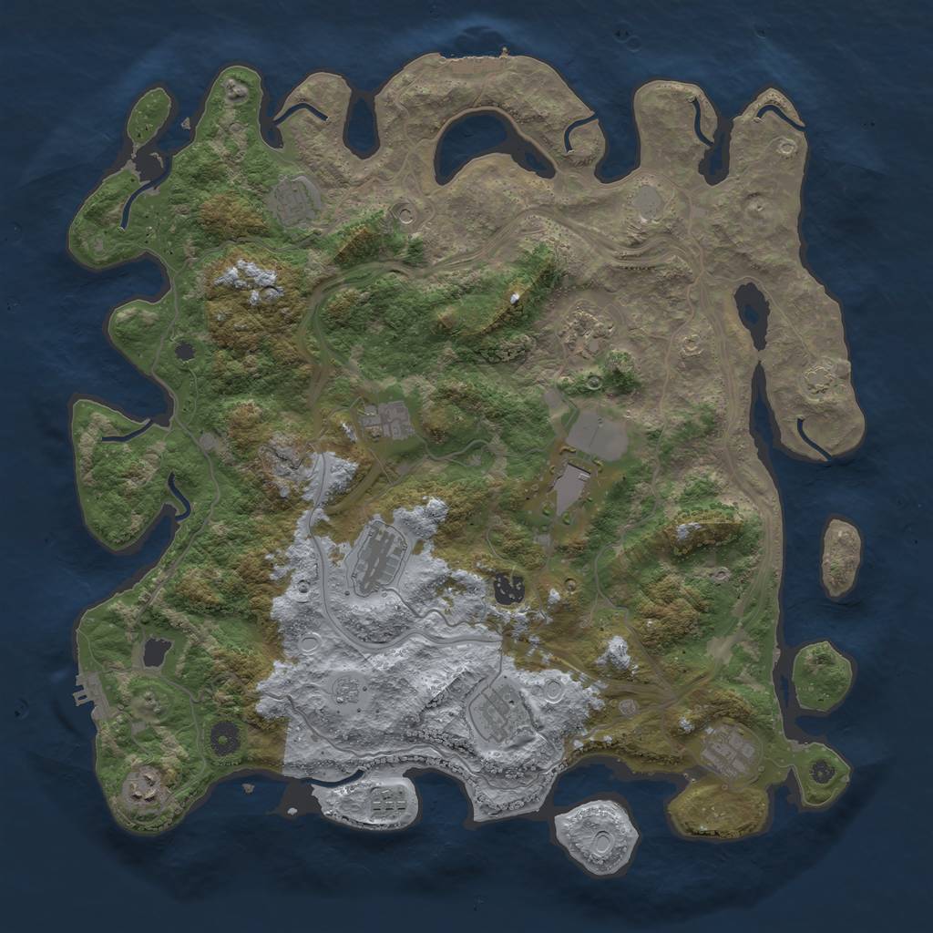 Rust Map: Procedural Map, Size: 4250, Seed: 882383, 18 Monuments
