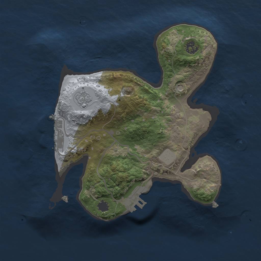 Rust Map: Procedural Map, Size: 2000, Seed: 320, 6 Monuments