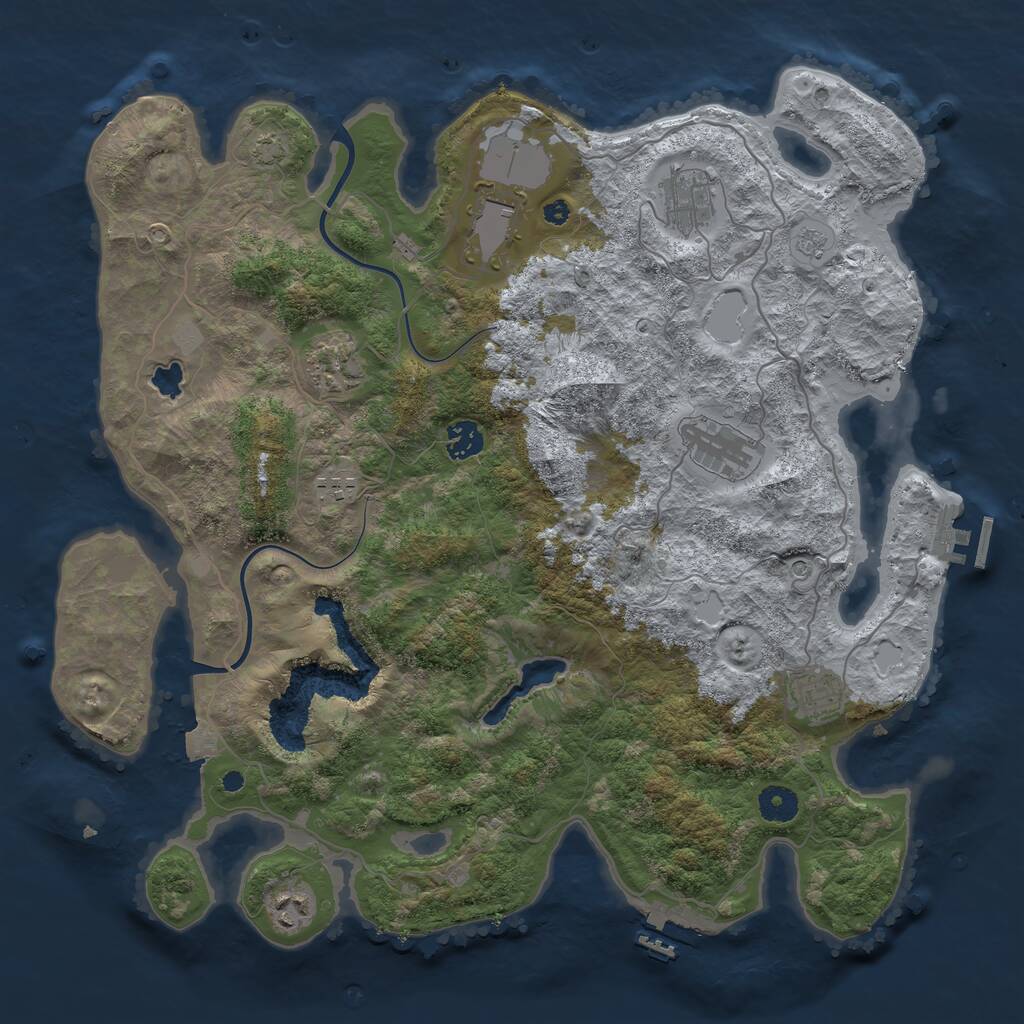 Rust Map: Procedural Map, Size: 4000, Seed: 20514, 14 Monuments