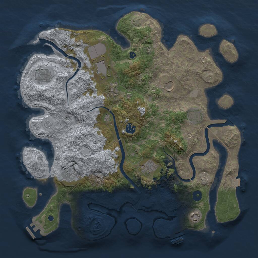 Rust Map: Procedural Map, Size: 3800, Seed: 506608, 16 Monuments