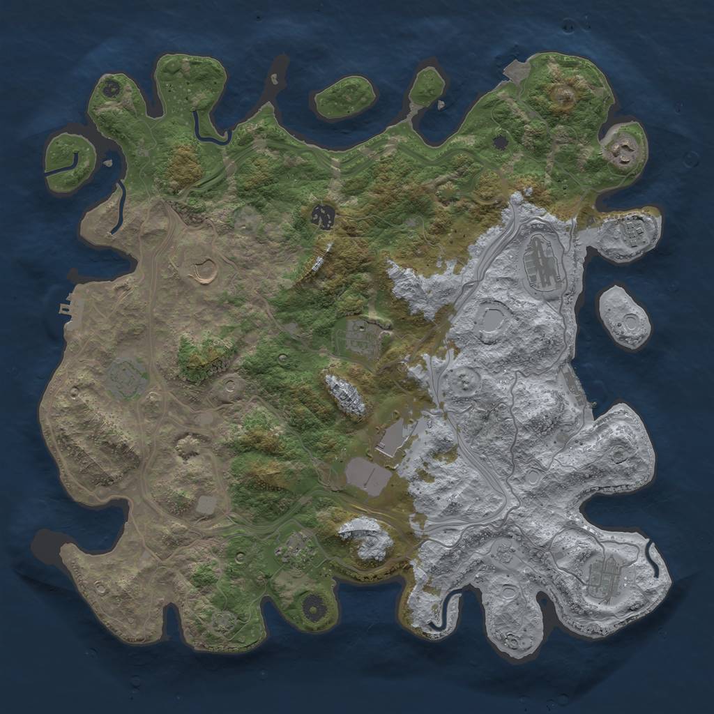 Rust Map: Procedural Map, Size: 4250, Seed: 2095487862, 18 Monuments