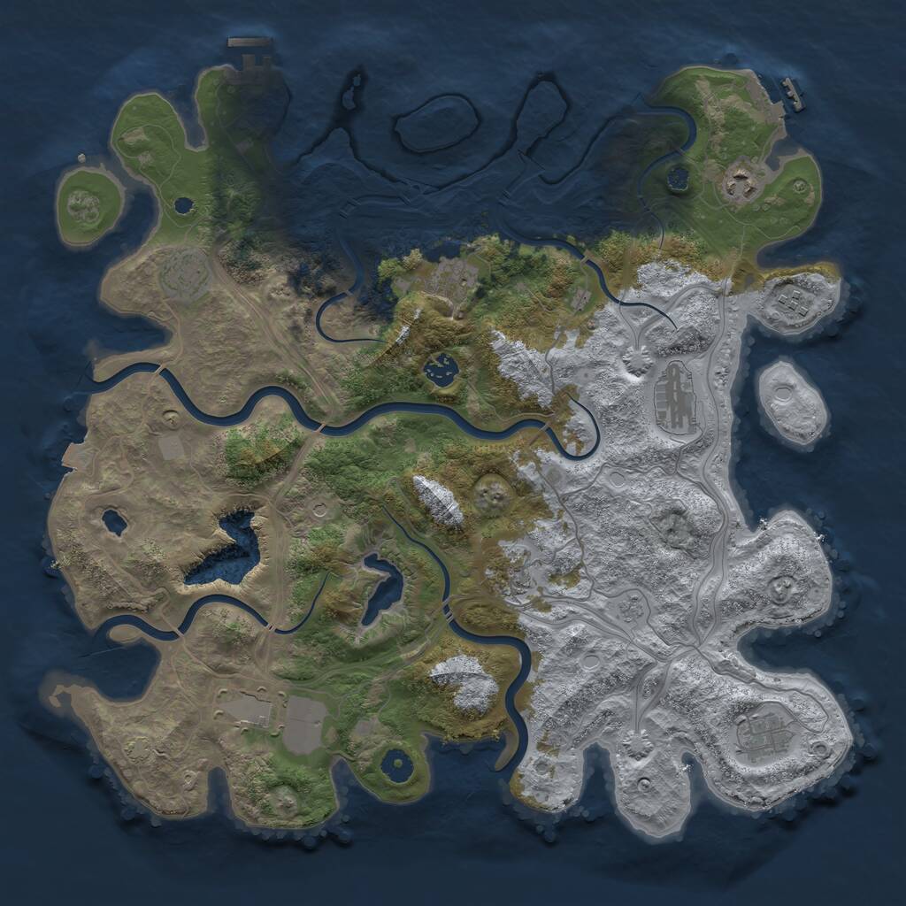 Rust Map: Procedural Map, Size: 4250, Seed: 2095487862, 15 Monuments