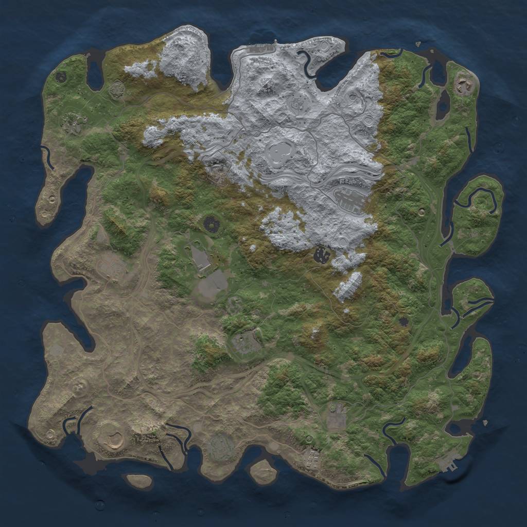 Rust Map: Procedural Map, Size: 4800, Seed: 149077233, 19 Monuments