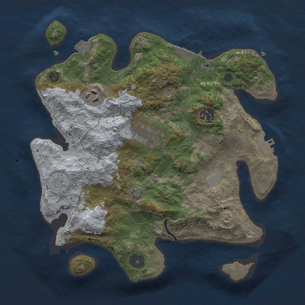 Rust Map: Procedural Map, Size: 3000, Seed: 860335376, 11 Monuments