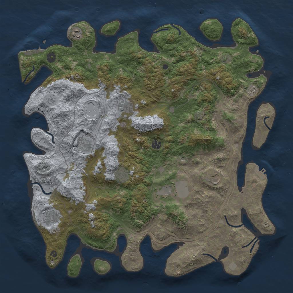 Rust Map: Procedural Map, Size: 4500, Seed: 224466, 17 Monuments