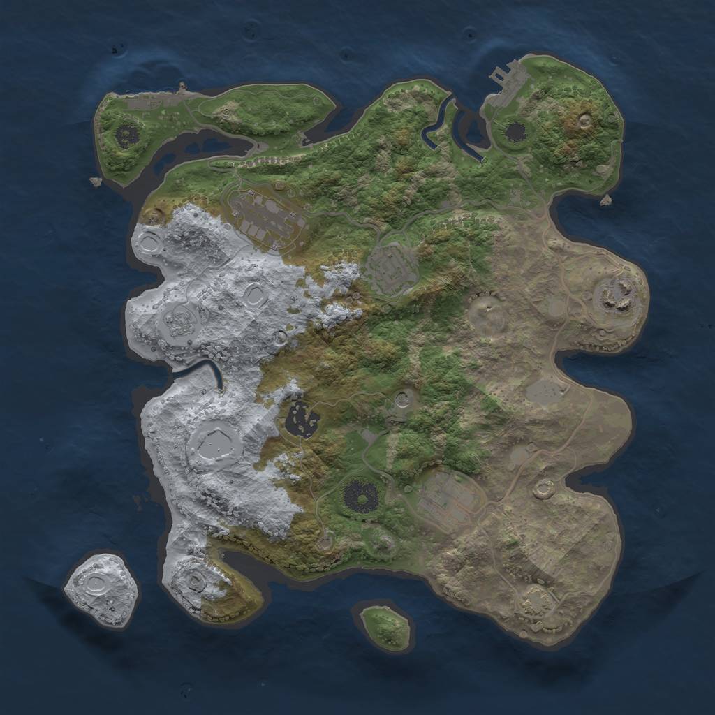 Rust Map: Procedural Map, Size: 3100, Seed: 288427061, 13 Monuments