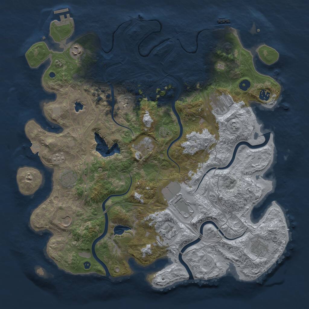 Rust Map: Procedural Map, Size: 4250, Seed: 198345306, 16 Monuments