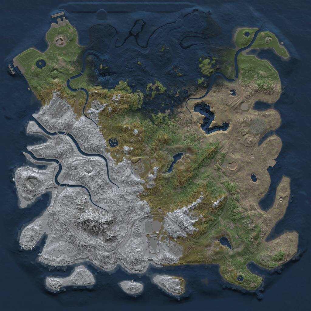 Rust Map: Procedural Map, Size: 5000, Seed: 3334, 17 Monuments