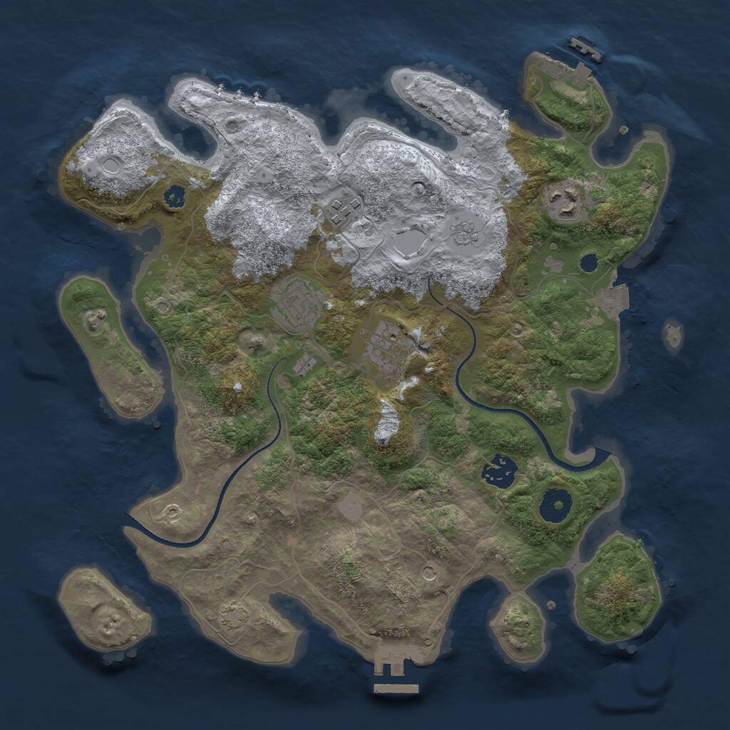 Rust Map: Procedural Map, Size: 3300, Seed: 288814446, 11 Monuments