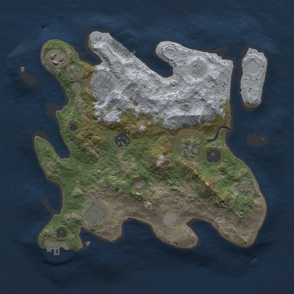 Rust Map: Procedural Map, Size: 3000, Seed: 1513635860, 13 Monuments