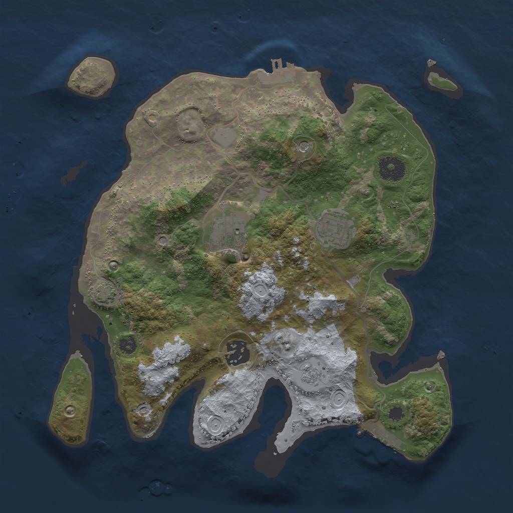 Rust Map: Procedural Map, Size: 3000, Seed: 132401, 11 Monuments