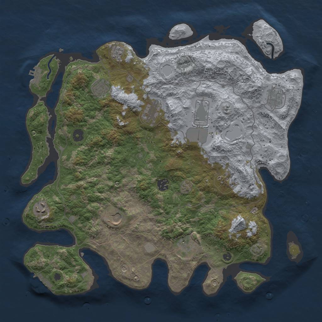 Rust Map: Procedural Map, Size: 4000, Seed: 815064624, 18 Monuments