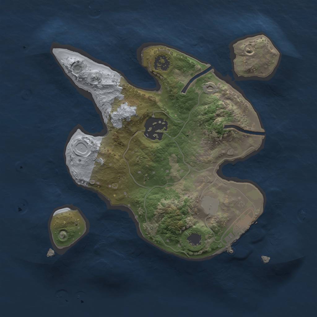 Rust Map: Procedural Map, Size: 2000, Seed: 22899, 5 Monuments