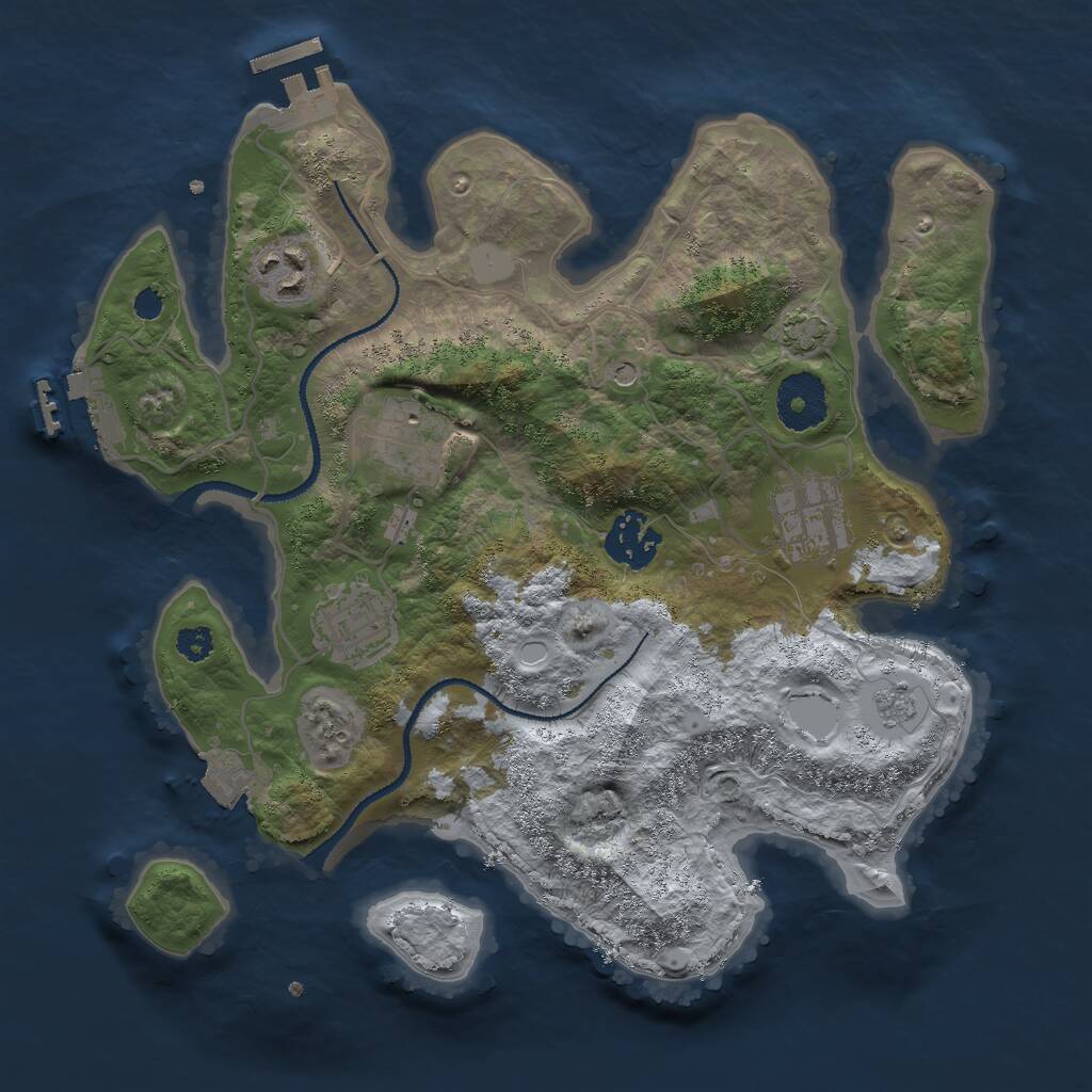 Rust Map: Procedural Map, Size: 3000, Seed: 2145963, 11 Monuments