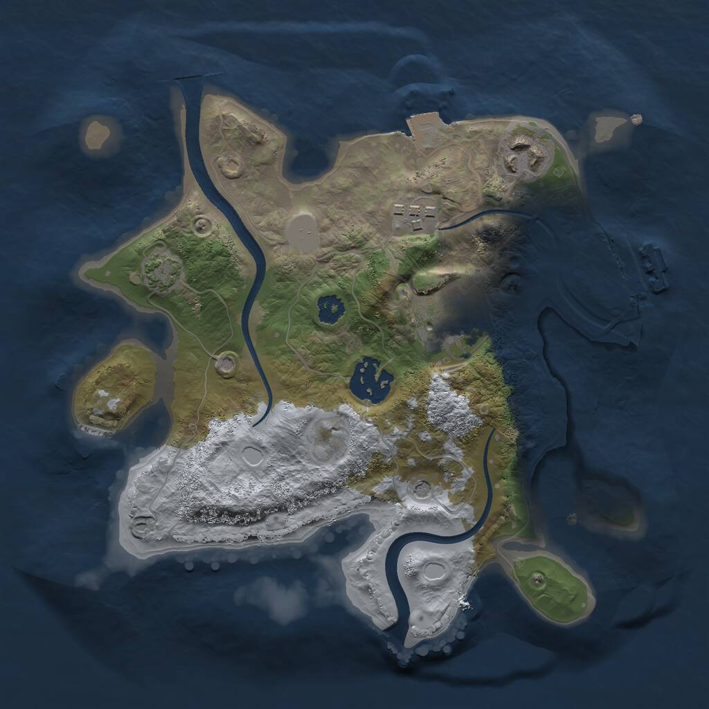 Rust Map: Procedural Map, Size: 2500, Seed: 1657028018, 8 Monuments