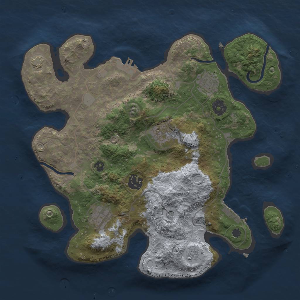 Rust Map: Procedural Map, Size: 3000, Seed: 3309, 12 Monuments