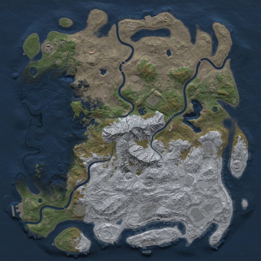 Rust Map: Procedural Map, Size: 5000, Seed: 2475, 17 Monuments