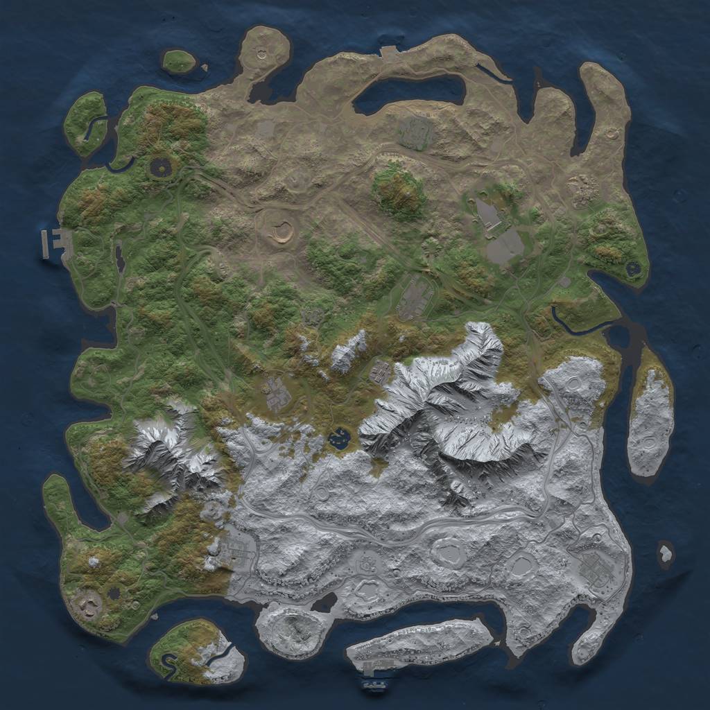 Rust Map: Procedural Map, Size: 5000, Seed: 2475, 19 Monuments