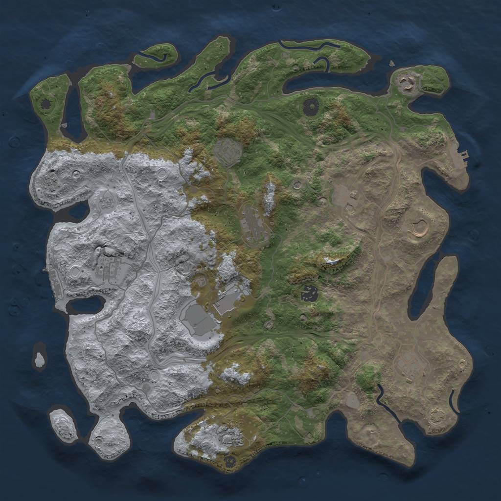 Rust Map: Procedural Map, Size: 4250, Seed: 671519015, 19 Monuments