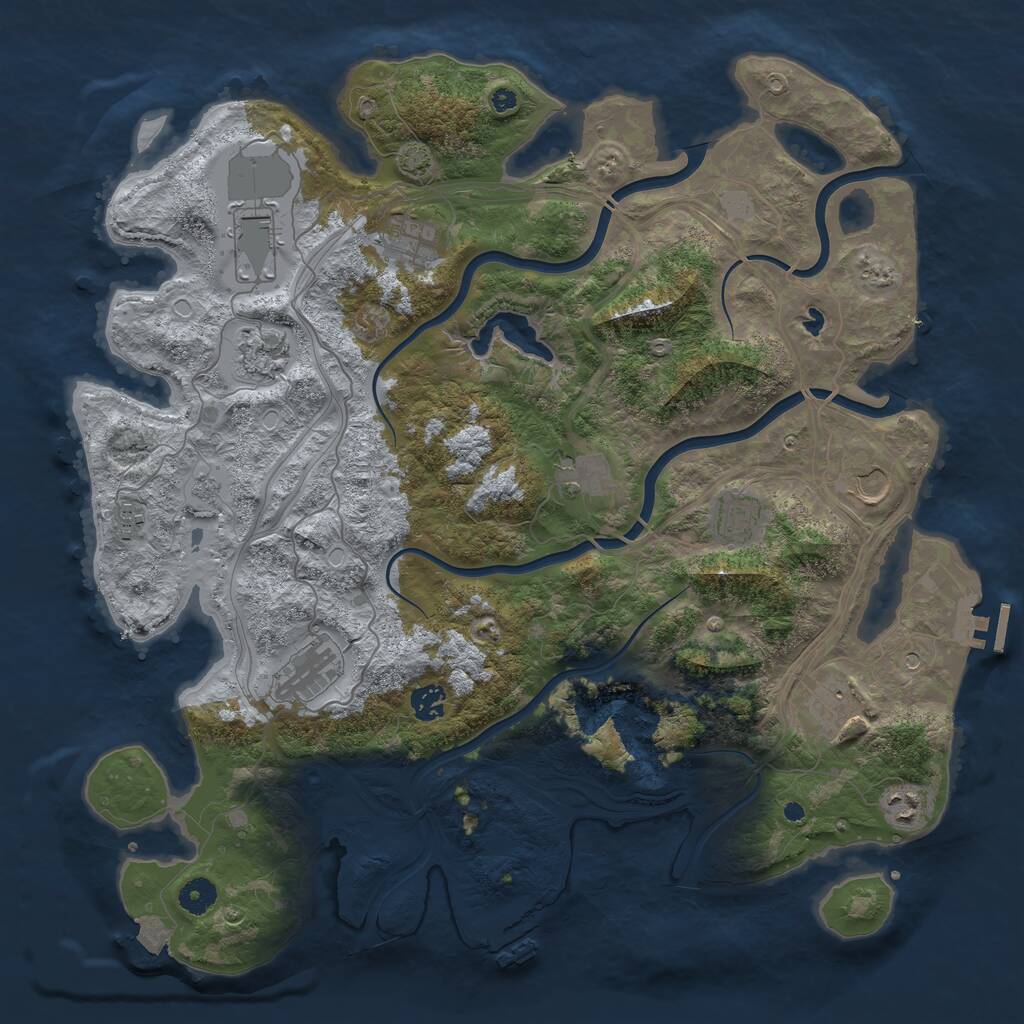 Rust Map: Procedural Map, Size: 4250, Seed: 1164307807, 17 Monuments