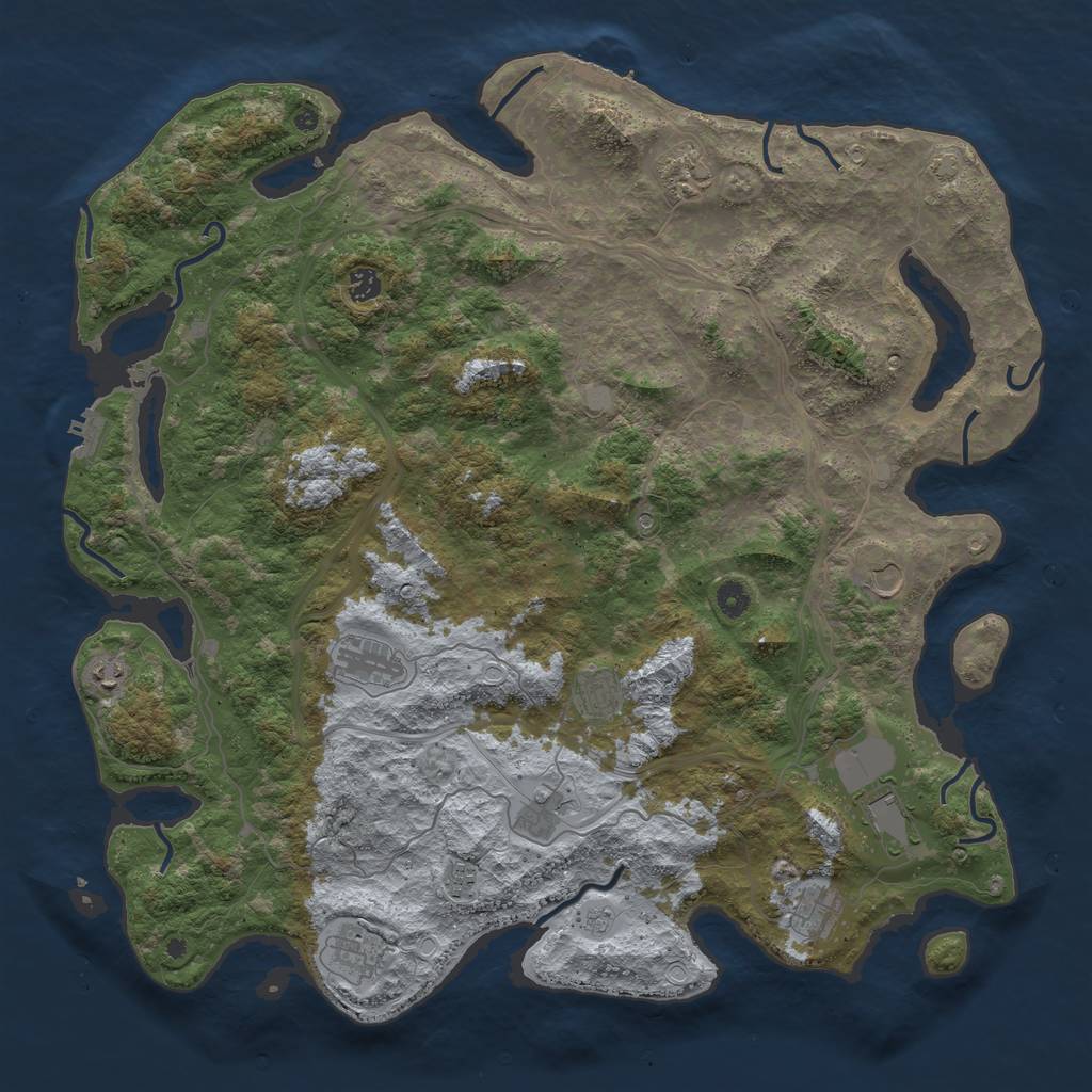 Rust Map: Procedural Map, Size: 4800, Seed: 467942196, 19 Monuments