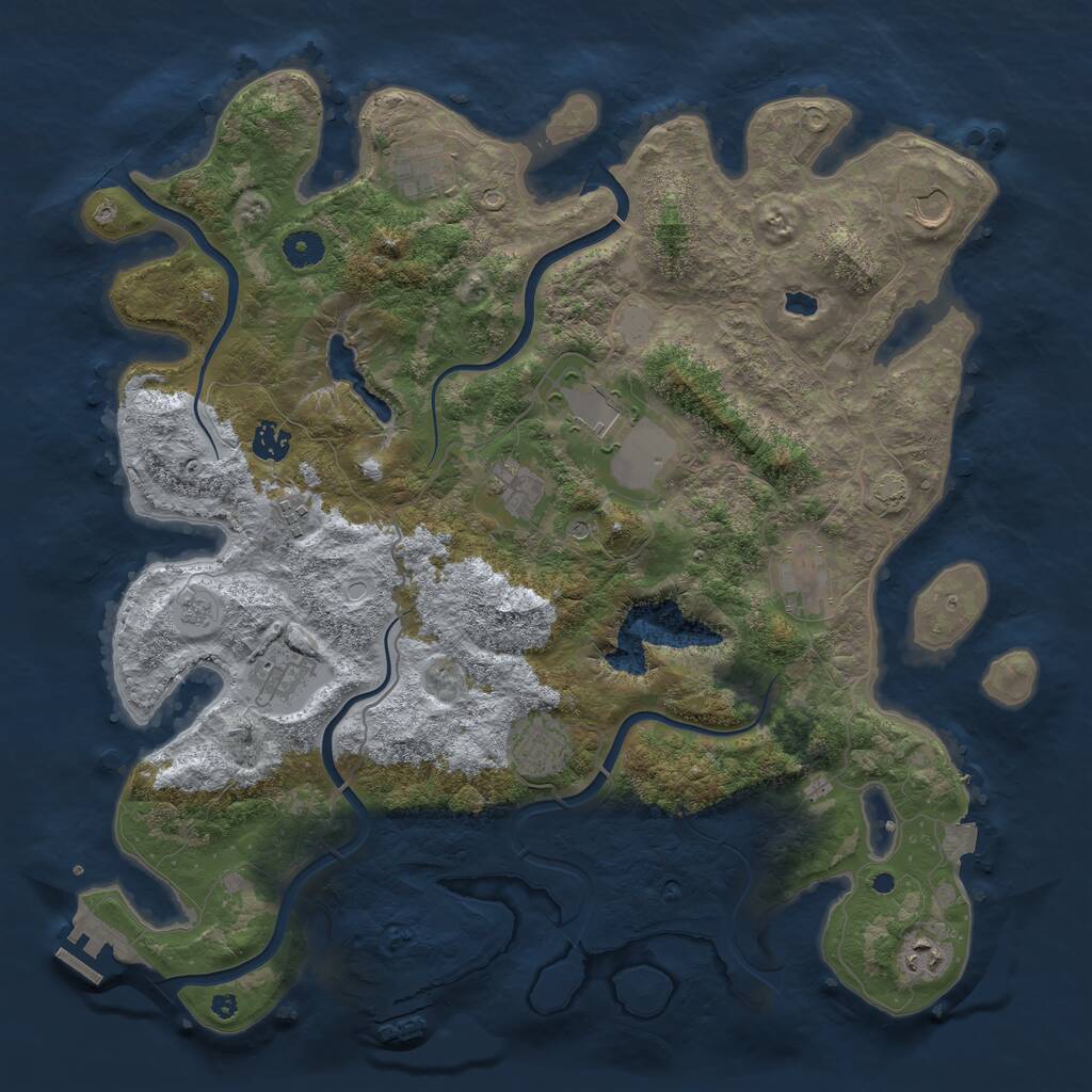 Rust Map: Procedural Map, Size: 4200, Seed: 750821077, 16 Monuments
