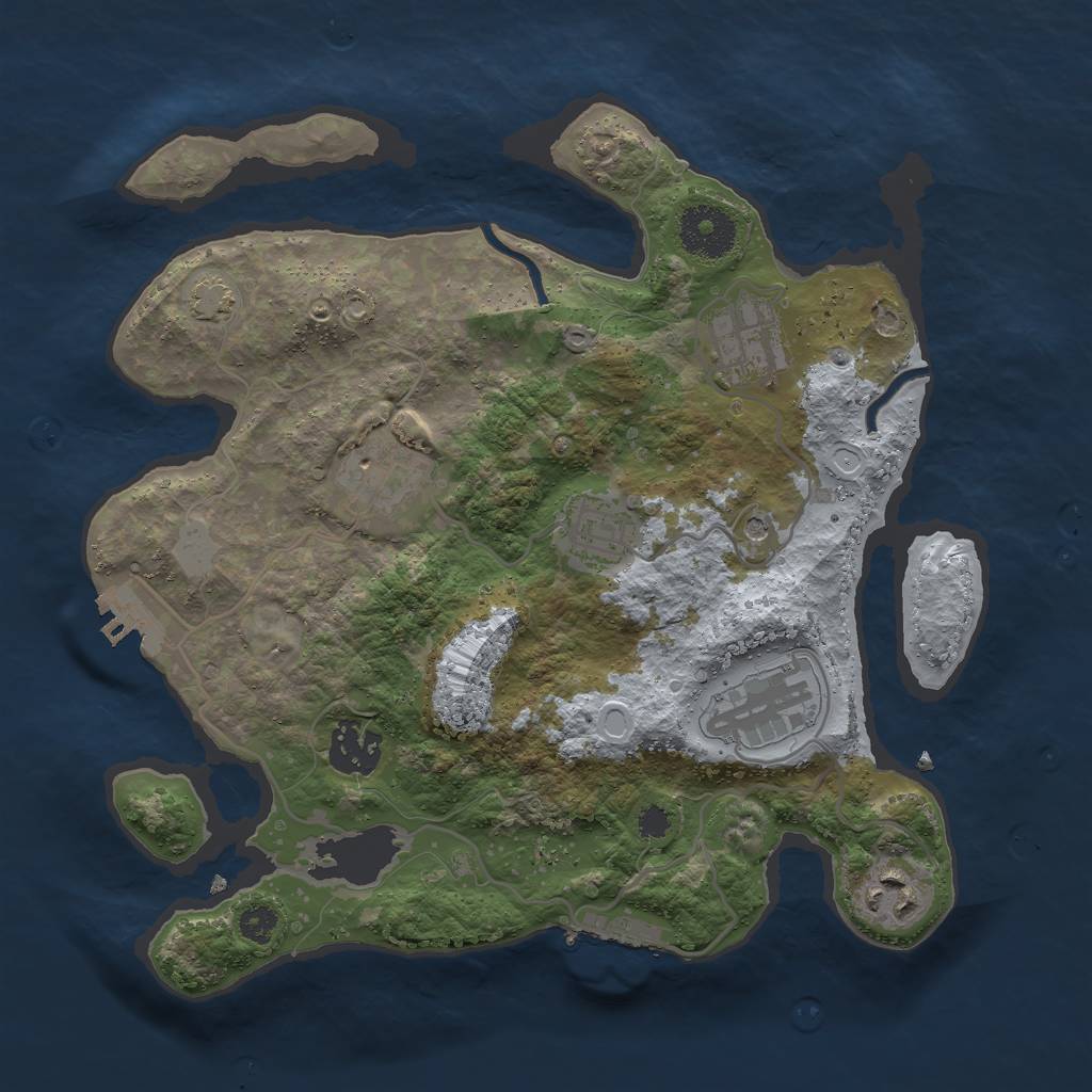 Rust Map: Procedural Map, Size: 3000, Seed: 203550340, 13 Monuments