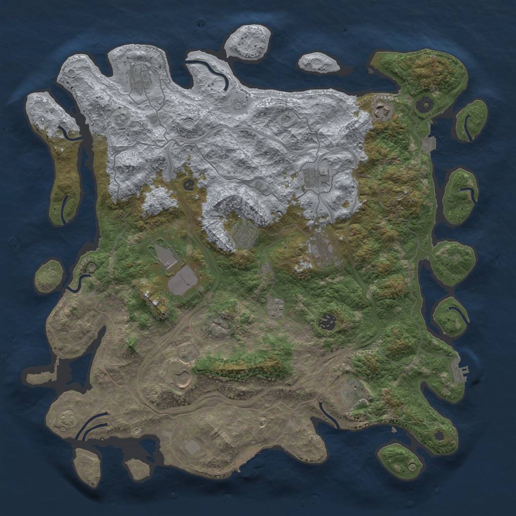 Rust Map: Procedural Map, Size: 4500, Seed: 9159, 18 Monuments