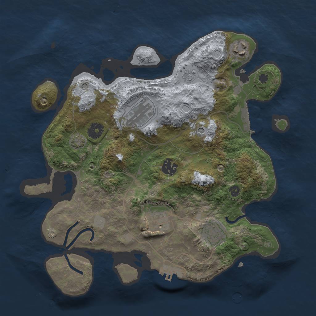 Rust Map: Procedural Map, Size: 3000, Seed: 9159, 13 Monuments