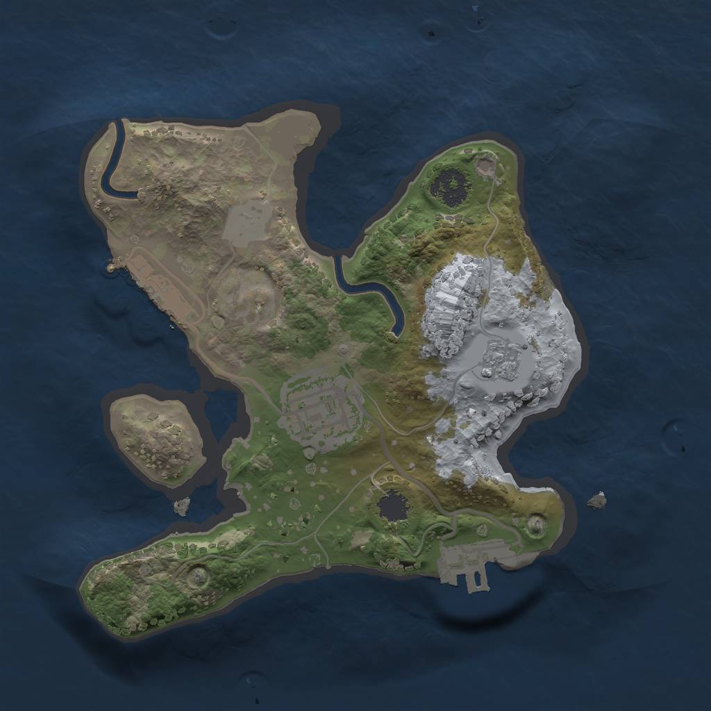 Rust Map: Procedural Map, Size: 2000, Seed: 203550340, 7 Monuments