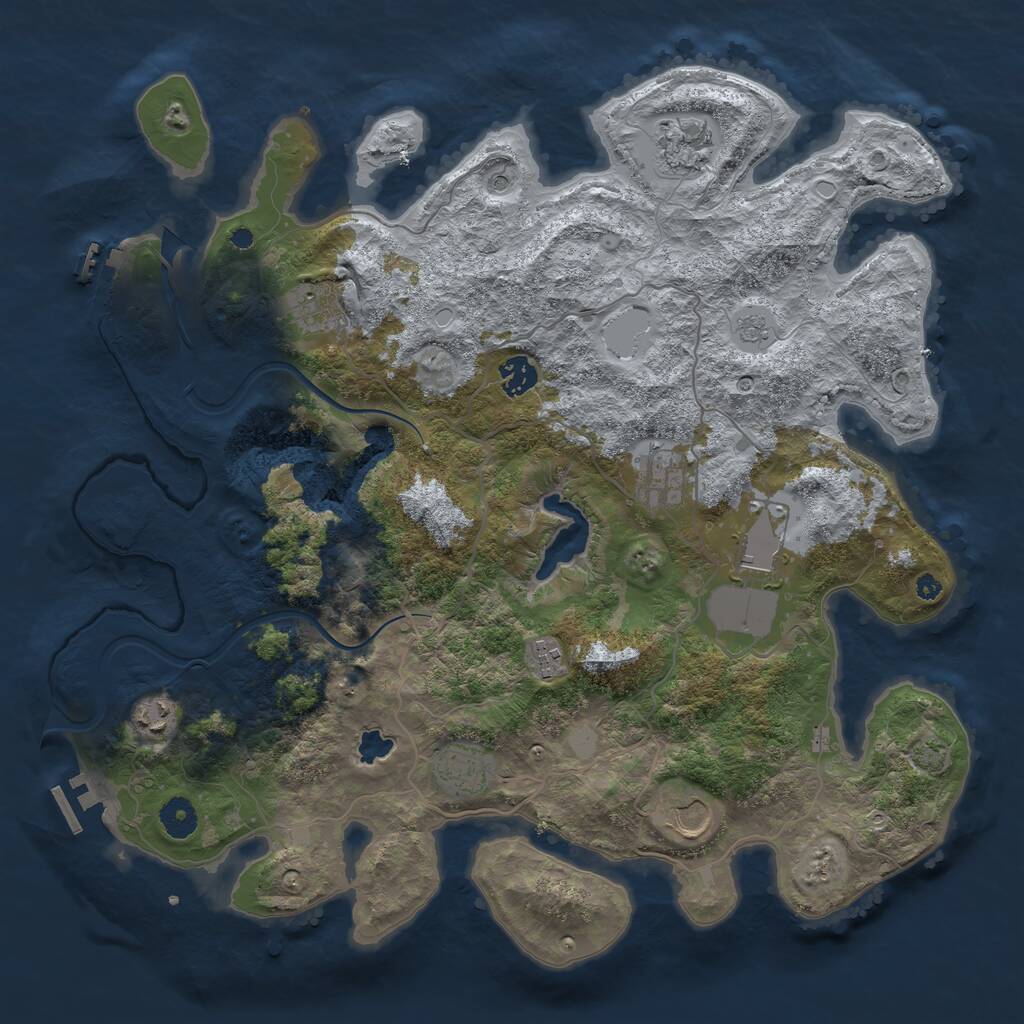 Rust Map: Procedural Map, Size: 4000, Seed: 174612527, 15 Monuments