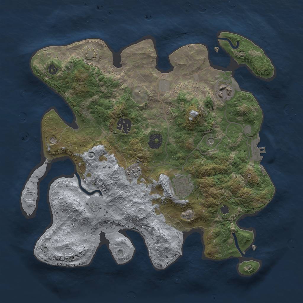 Rust Map: Procedural Map, Size: 3000, Seed: 1528947681, 11 Monuments