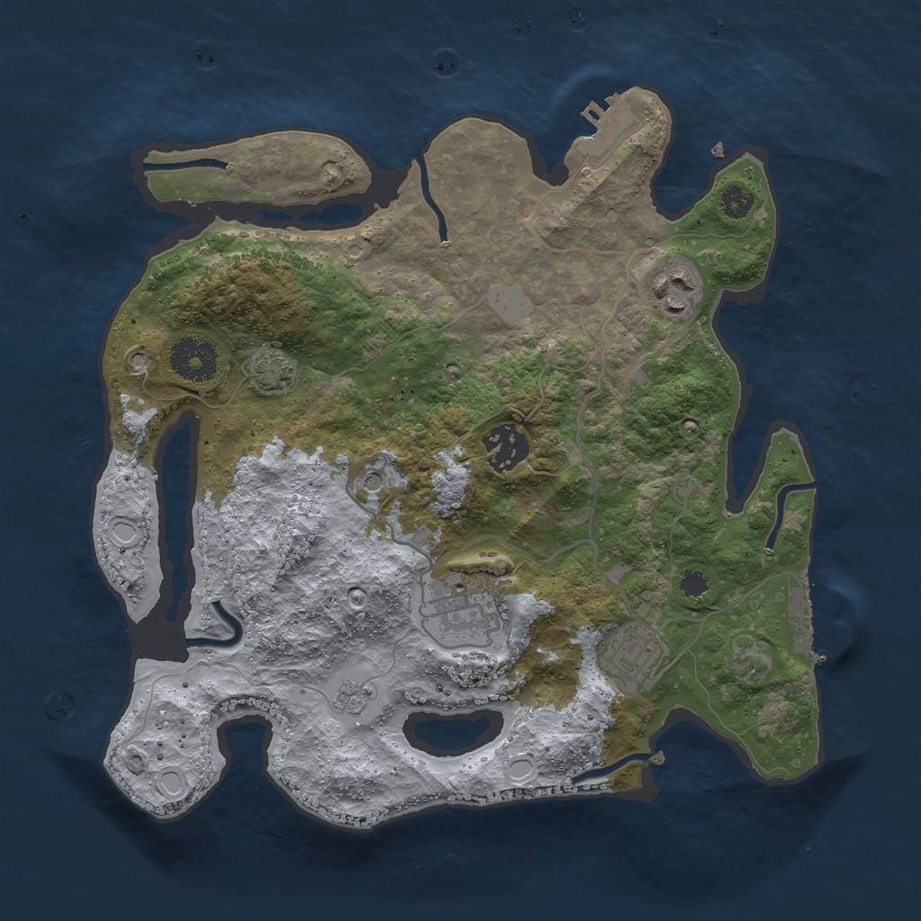 Rust Map: Procedural Map, Size: 3000, Seed: 5458, 12 Monuments