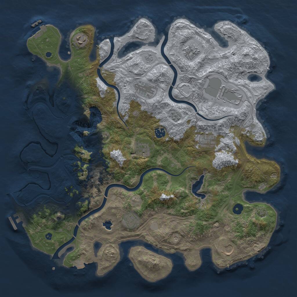 Rust Map: Procedural Map, Size: 4250, Seed: 174612527, 16 Monuments